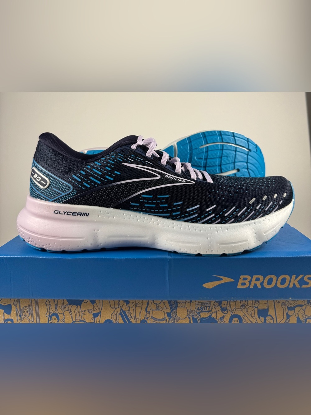 NEW Sz 11 Women's Brooks Glycerin 20 Running Shoes Blue Navy Purple